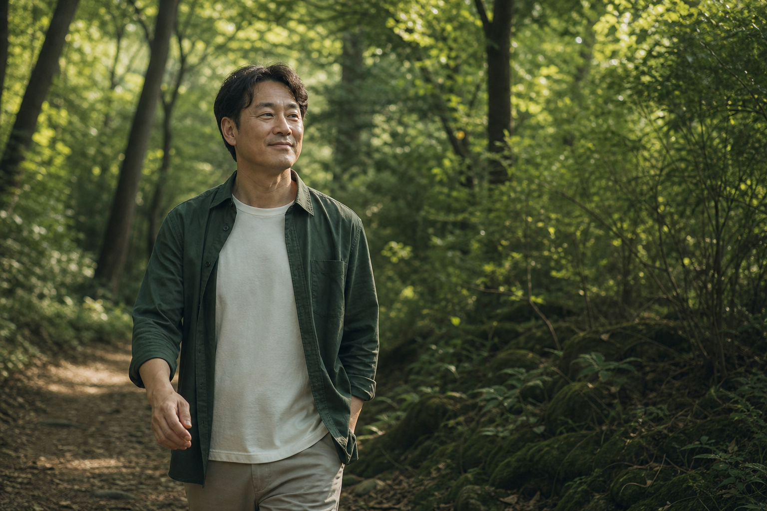 장 건강과 수분 루틴 — 숲속 산책